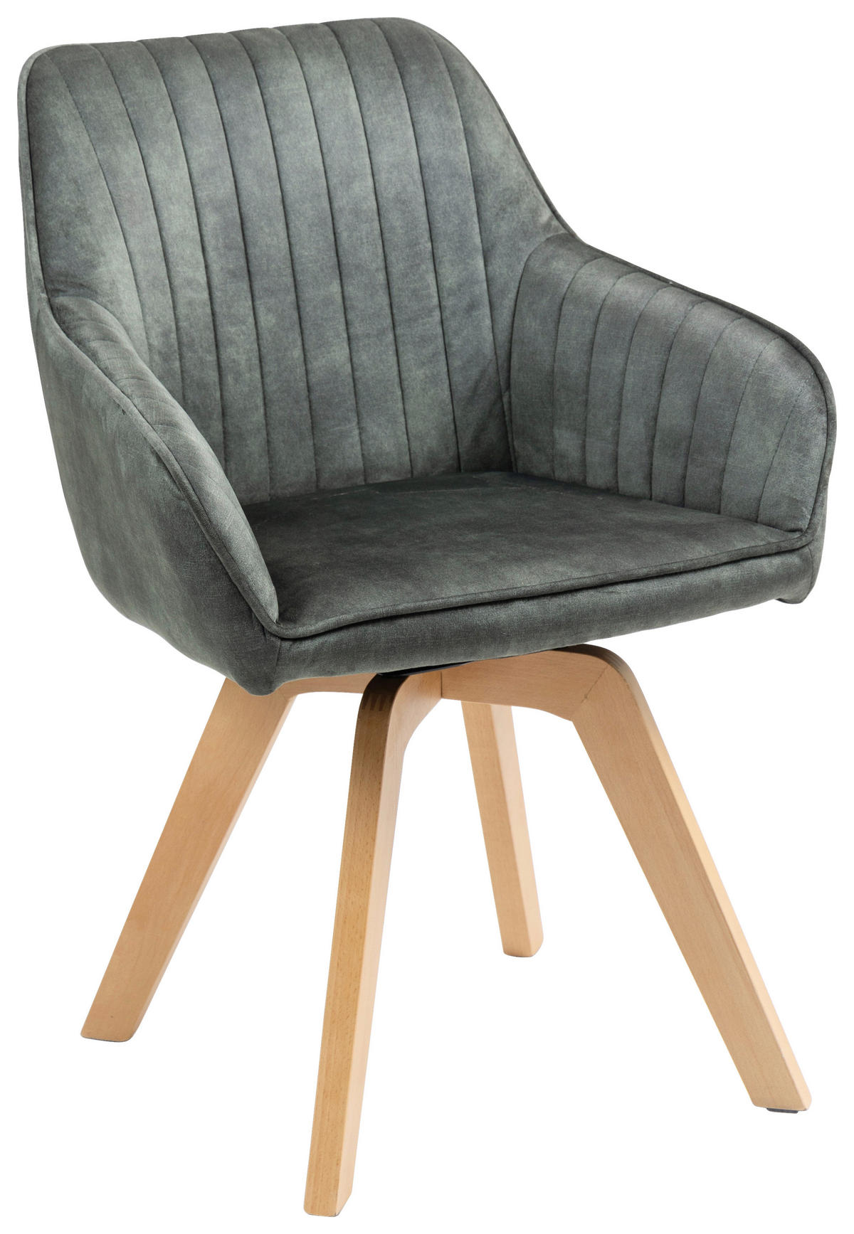 ARMLEHNSTUHL  in  - Dunkelgrün/Buchefarben, KONVENTIONELL, Holz/Textil (63/83/63cm) - MID.YOU