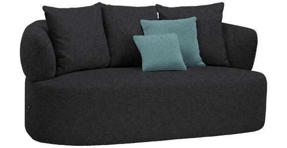 2-SITZER-SOFA in Plüsch Anthrazit  - Anthrazit/Petrol, MODERN, Kunststoff/Textil (177/86/105cm) - Hom`in