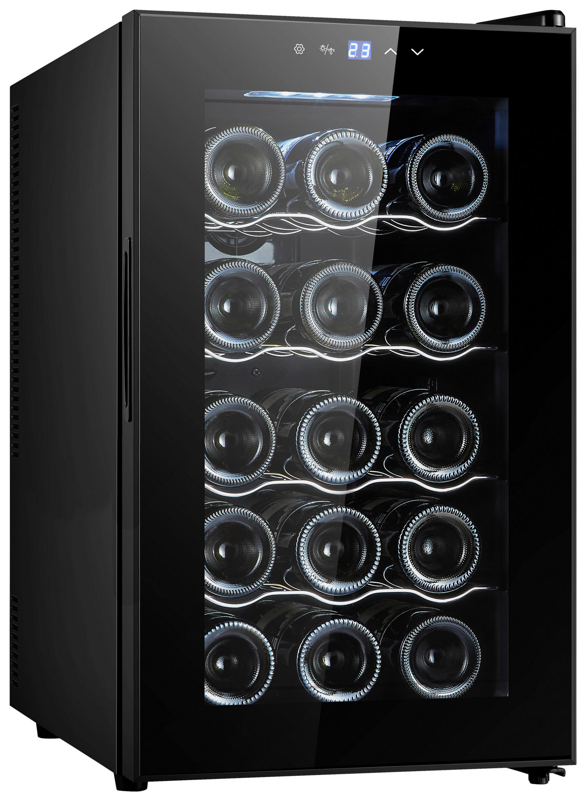 WEINKÜHLSCHRANK - Schwarz, KONVENTIONELL, Glas/Kunststoff (34,5/52/64,5cm)
