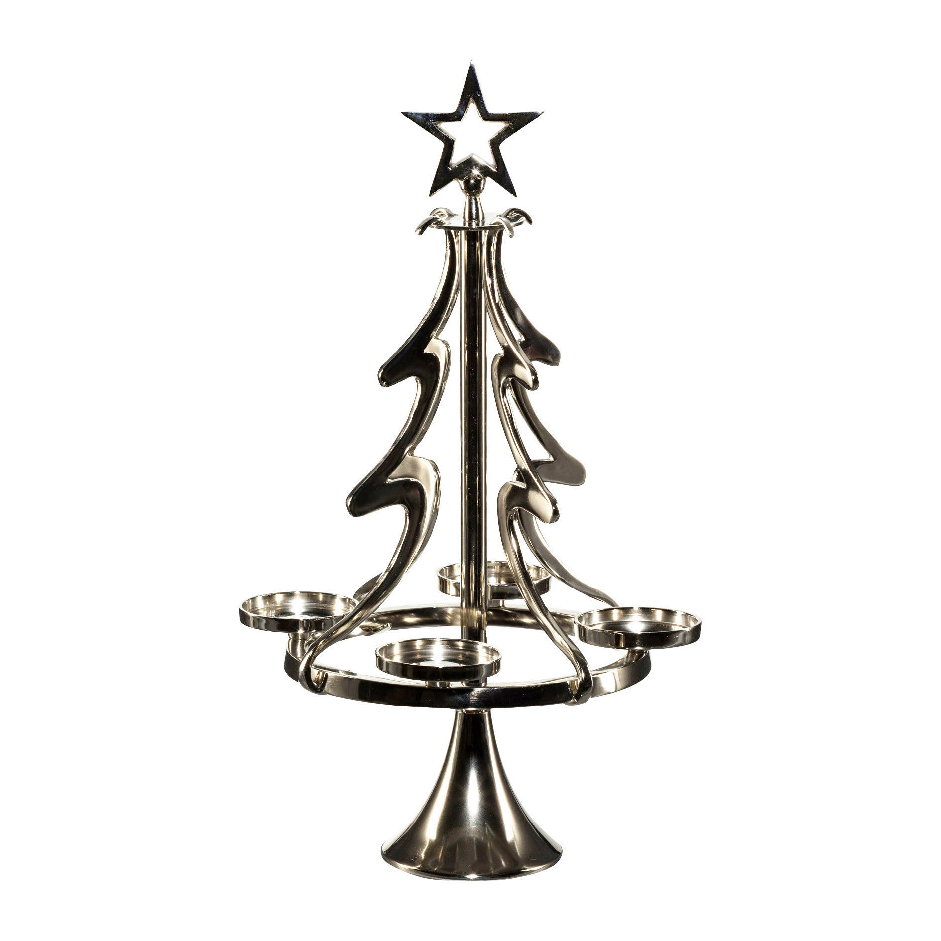 KERZENHALTER - Silberfarben, Trend, Metall (27/55cm) - P & B