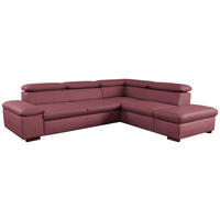 ECKSOFA Flachgewebe Aubergine  - Aubergine, Konventionell, Holz/Textil (272/226cm) - Sit & More