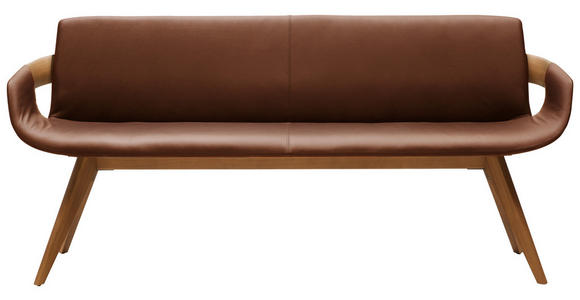 SITZBANK Echtleder Kerneiche vollmassiv Eichefarben - Eichefarben, Natur, Leder/Holz (184/87/57cm) - Valnatura