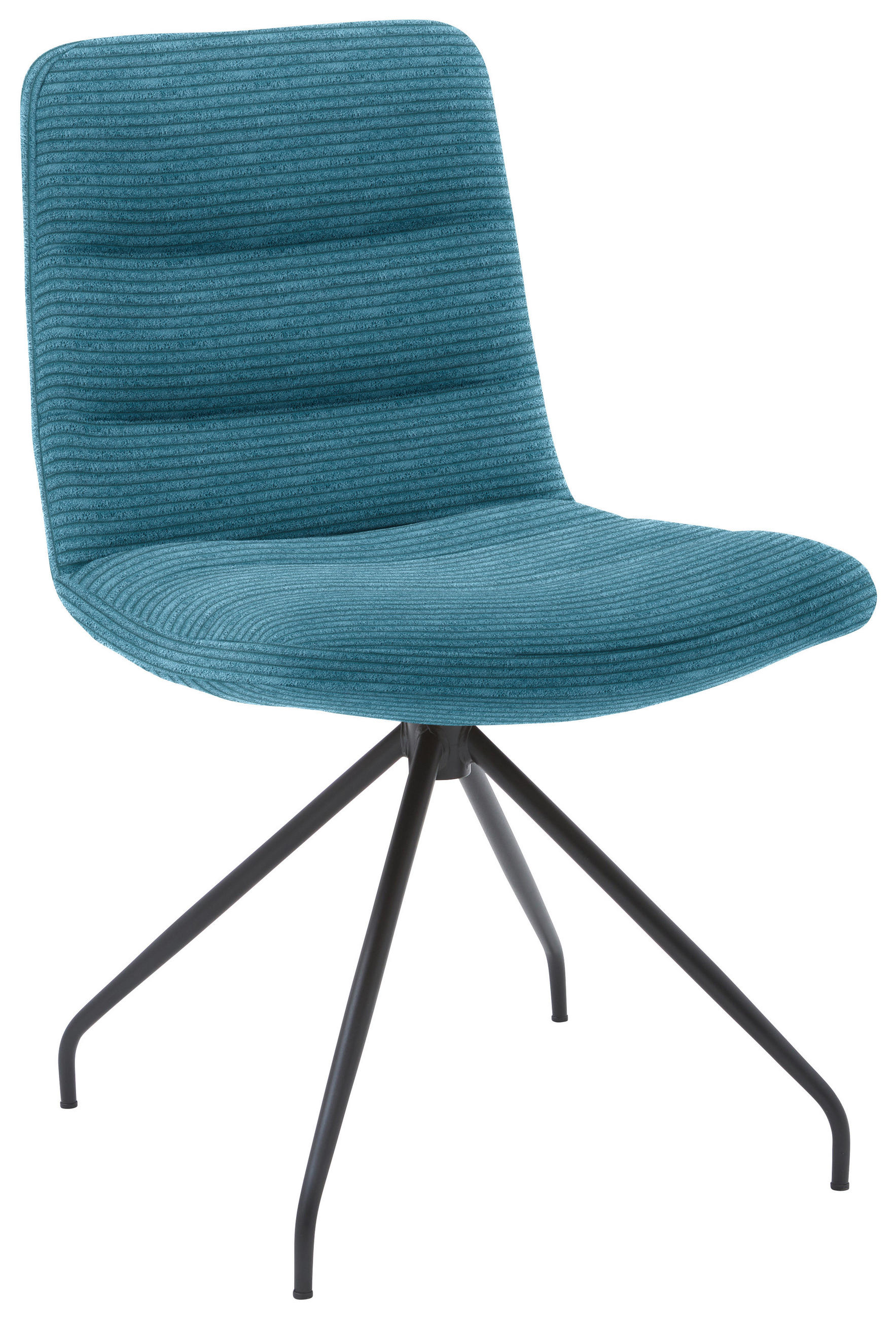 STUHL  in Cord Textil  - Petrol/Schwarz, Design, Textil/Metall (52/88/66cm) - Dieter Knoll