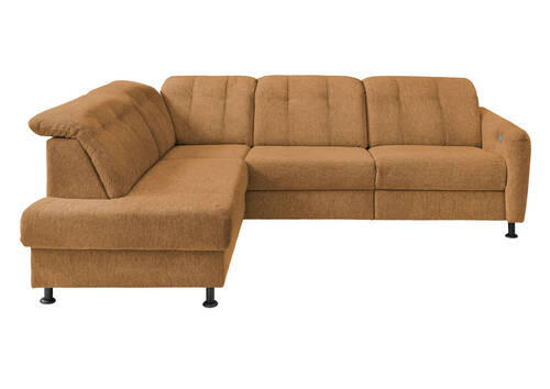 ECKSOFA in Chenille Currygelb  - Currygelb/Schwarz, Modern, Textil/Metall (198/270cm) - Livetastic