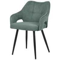 SCAUN CU BRAȚE in verde  - verde/negru, Modern, lemn/metal (60,5/81,5/55,5cm) - MID.YOU