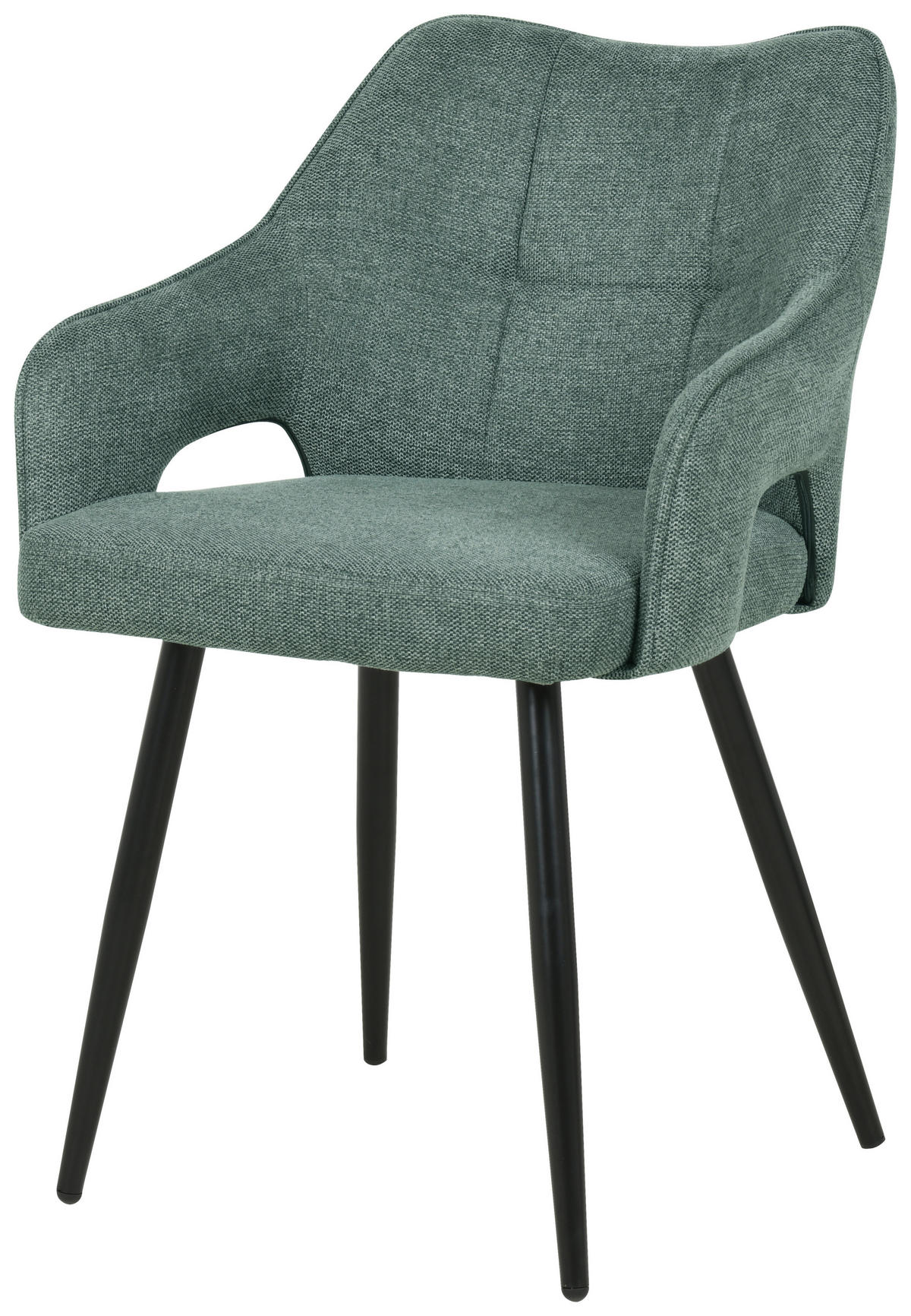 SCAUN CU BRAȚE in verde  - verde/negru, Modern, lemn/metal (60,5/81,5/55,5cm) - MID.YOU