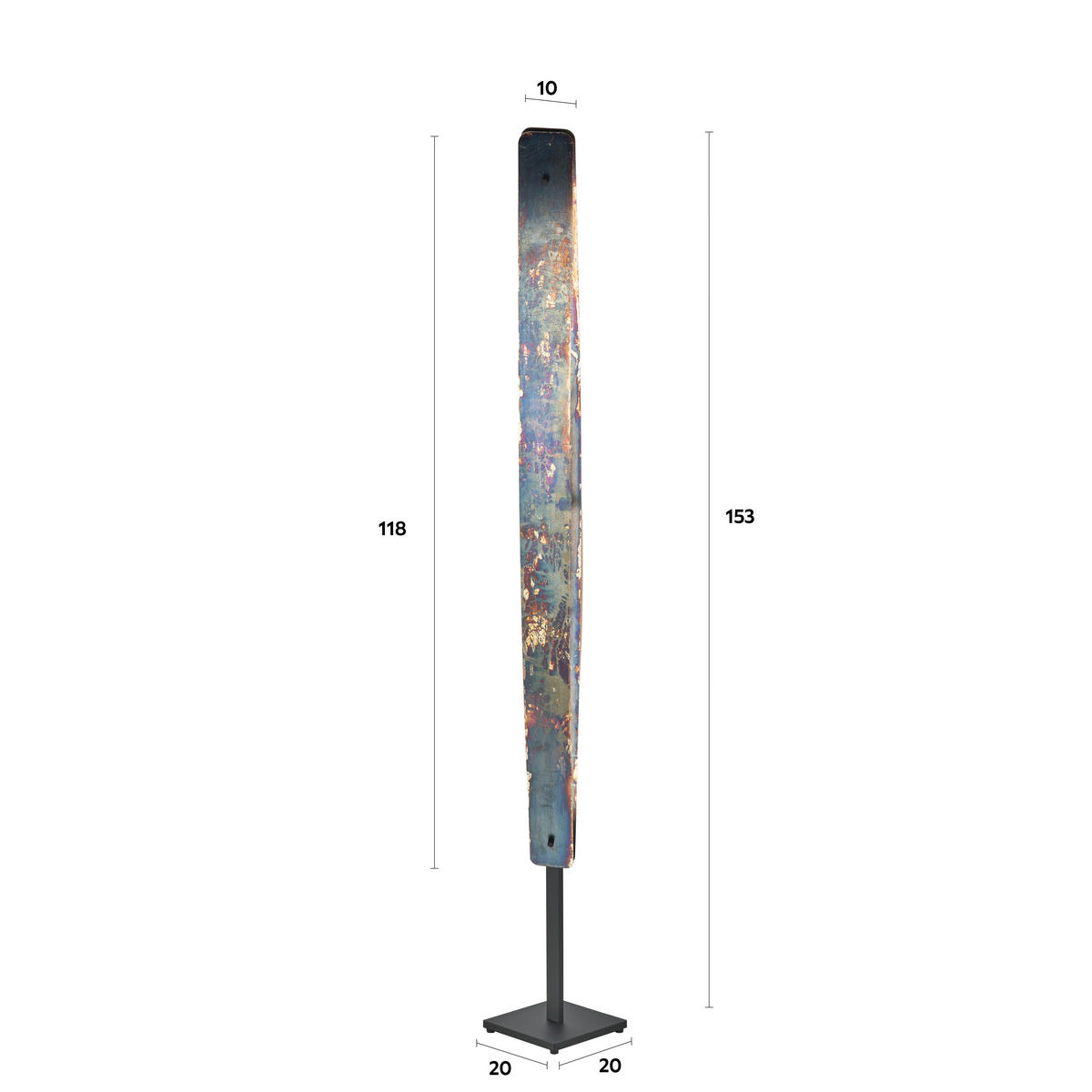 LED-STEHLEUCHTE Ophelia  158/20/20 cm  - Multicolor/Schwarz, Basics, Metall (158/20/20cm) - Ambiente