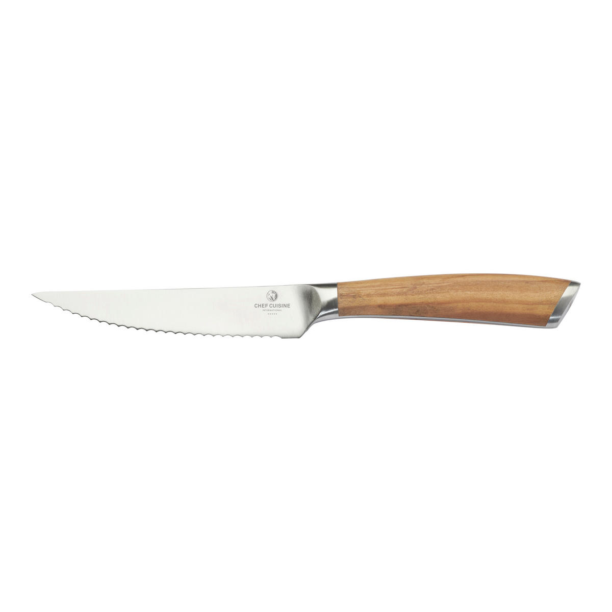 STEAKMESSER Olivenholz  - Edelstahlfarben/Naturfarben, Basics, Holz/Metall (32/9.2/3.3cm) - CHEF CUISINE