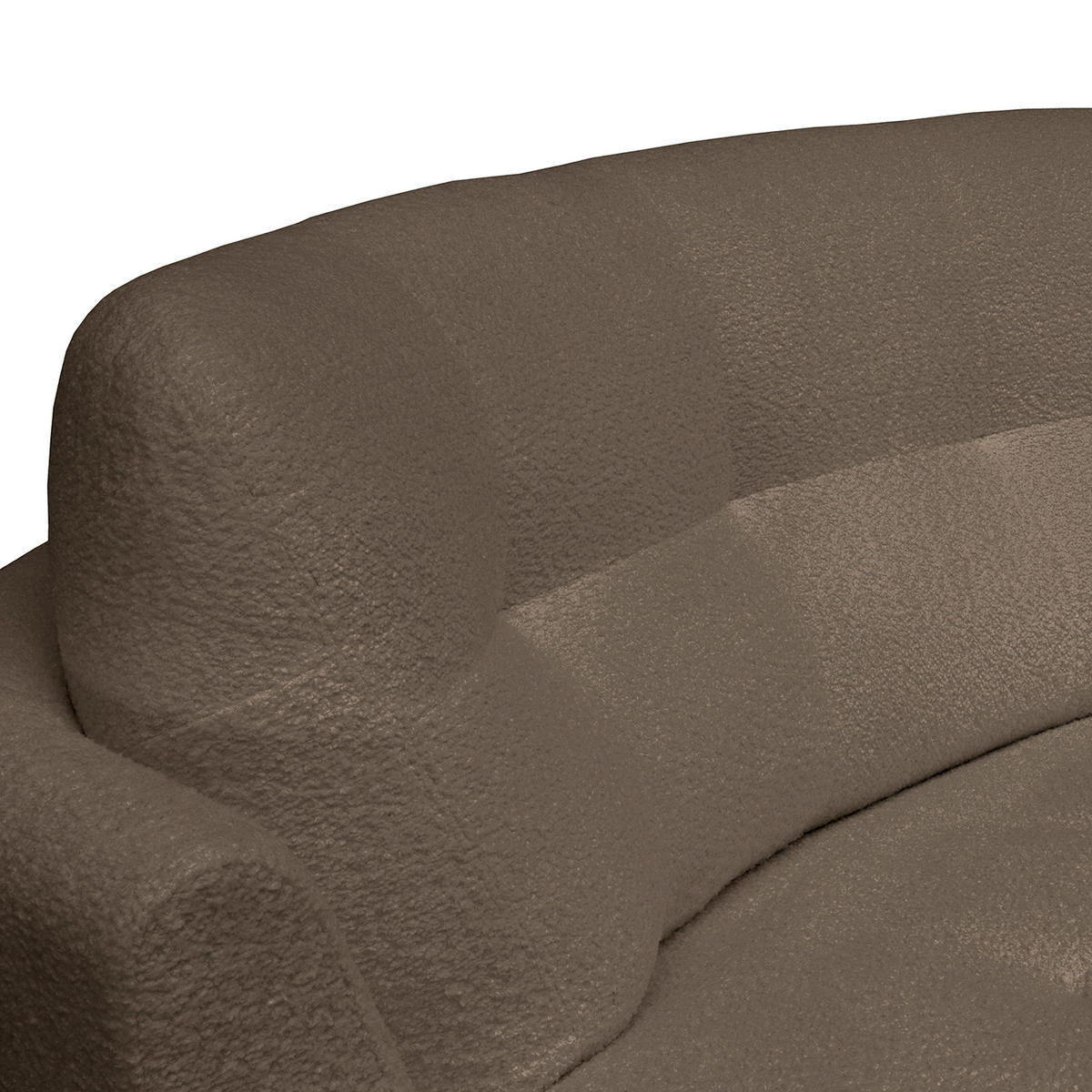 ECKSOFA in Bouclé Braun  - Weiss/Schwarz, Design, Kunststoff/Textil (300/113cm) - Livetastic