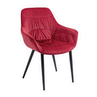 ARMLEHNSTUHL  in Samt  - Rot/Schwarz, MODERN, Textil/Metall (63/81,5/61cm) - Livetastic