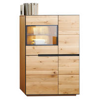 VYSOKÁ KOMODA, dub, antracitová, barvy dubu, 89/136/38 cm - barvy dubu/antracitová, Natur, kov/dřevo (89/136/38cm) - Linea Natura