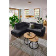 ECKSOFA inkl. Funktionen Graphitfarben Samt  - Graphitfarben, Natur, Holz/Textil (206/261cm) - Venda