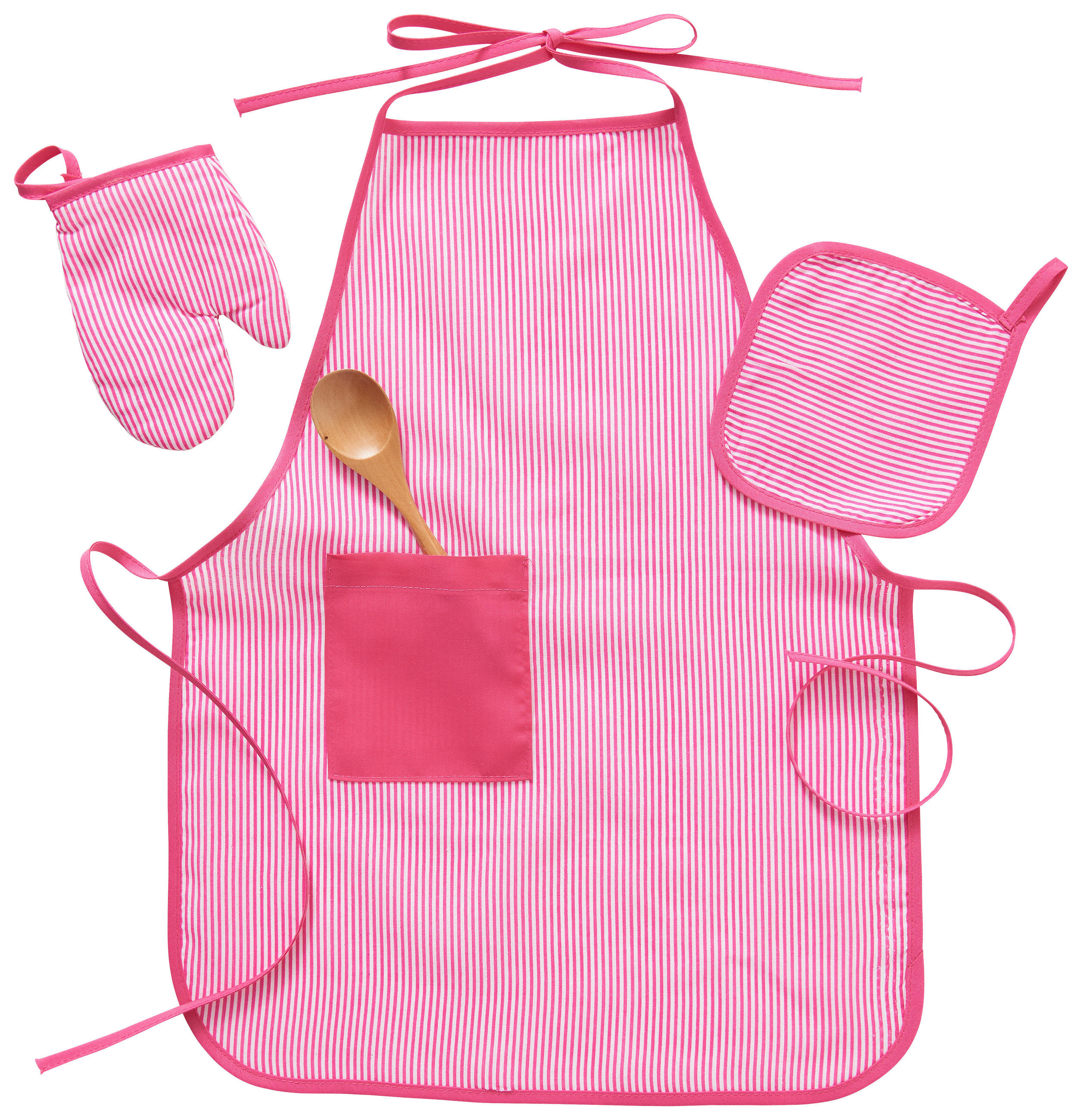 DĚTSKÉ KUCHYŇSKÉ NÁČINÍ - růžová, Basics, dřevo/textil (21/24.5/3cm) - My Baby Lou