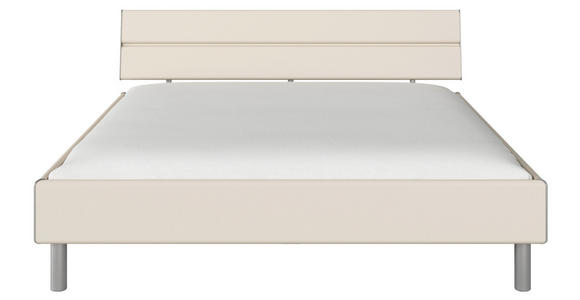 BETT 180/200 cm  in Champagner  - Champagner/Alufarben, Design, Holzwerkstoff/Metall (180/200cm) - Carryhome