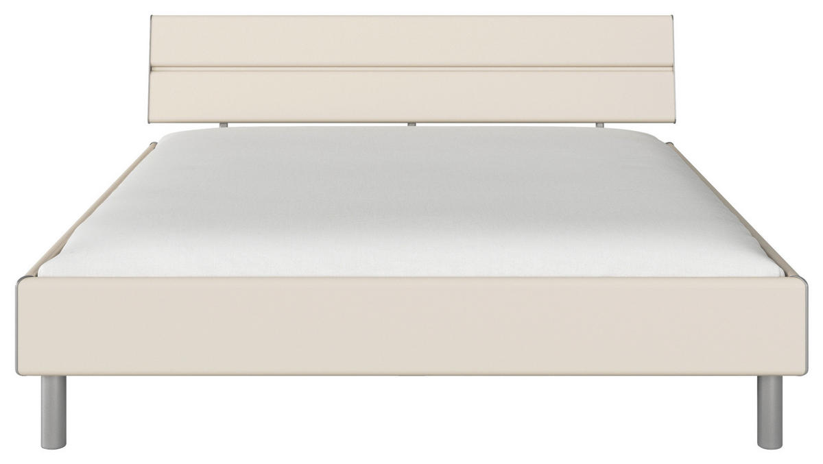 BETT 180/200 cm,  in Champagner,  - Champagner/Alufarben, Design, Metall (180/200cm) - Carryhome