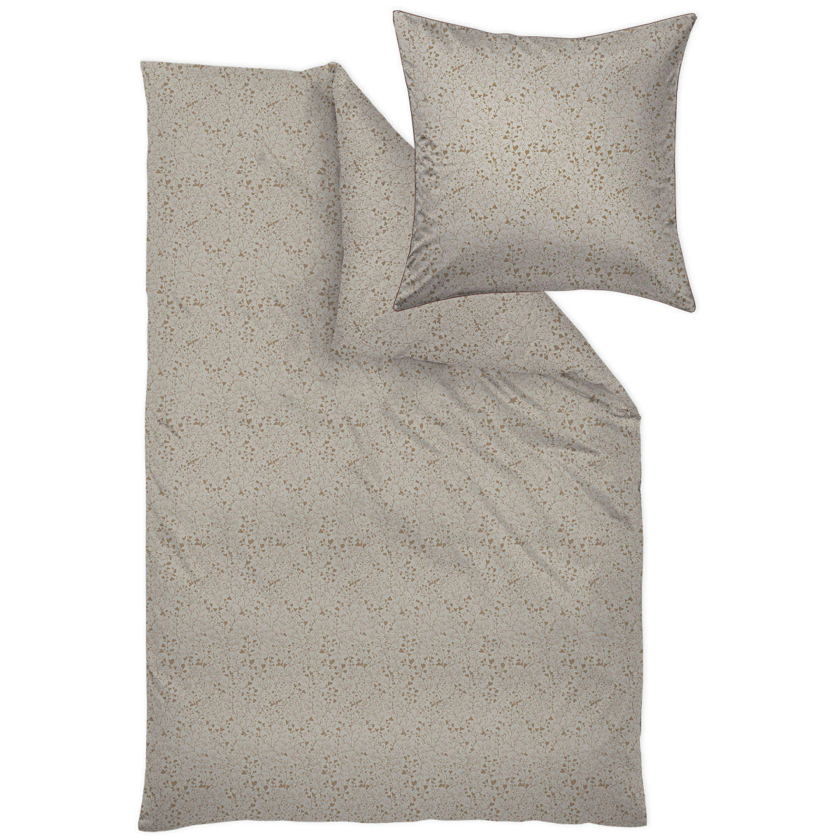 POSTELJINA LOVE 140/200 cm damast sivo-braon  - sivo-braon, Konvencionalno, tekstil (140/200cm) - Curt Bauer