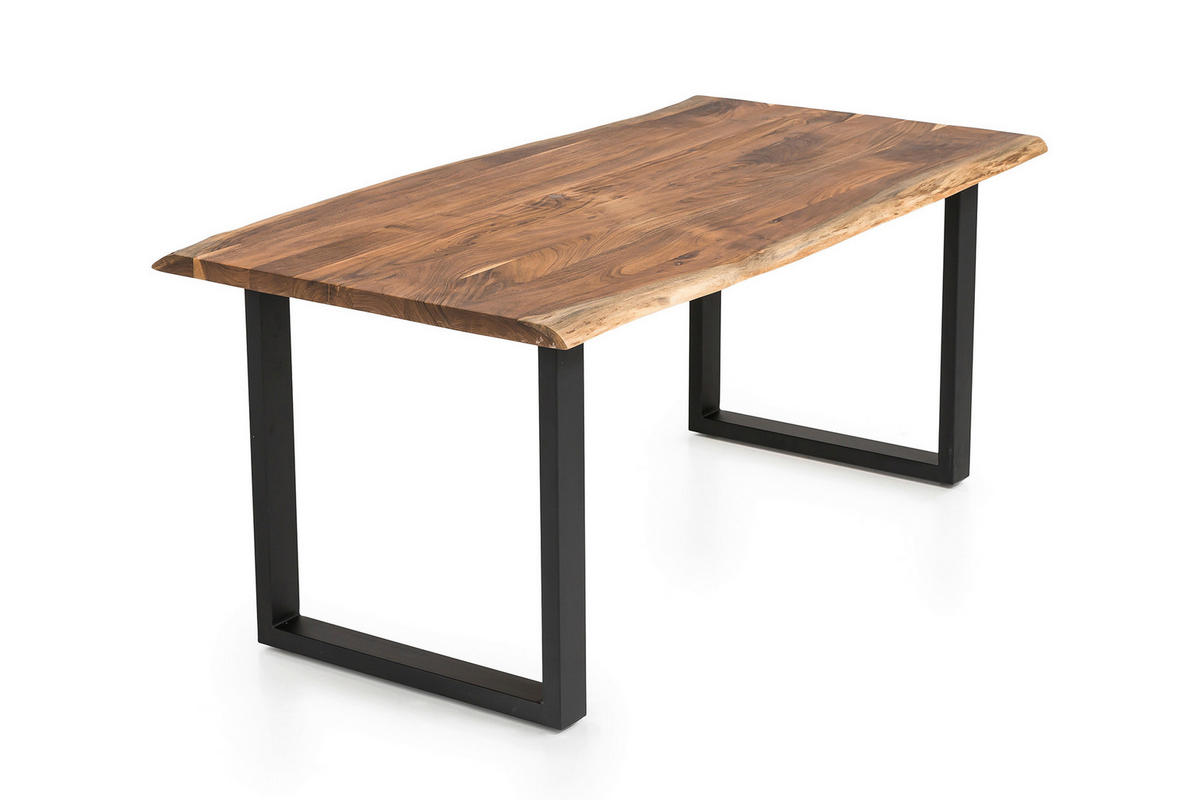 ESSTISCH in Holz 140/80/76,5 cm  - Schwarz/Naturfarben, MODERN, Holz/Metall (140/80/76,5cm) - Livetastic