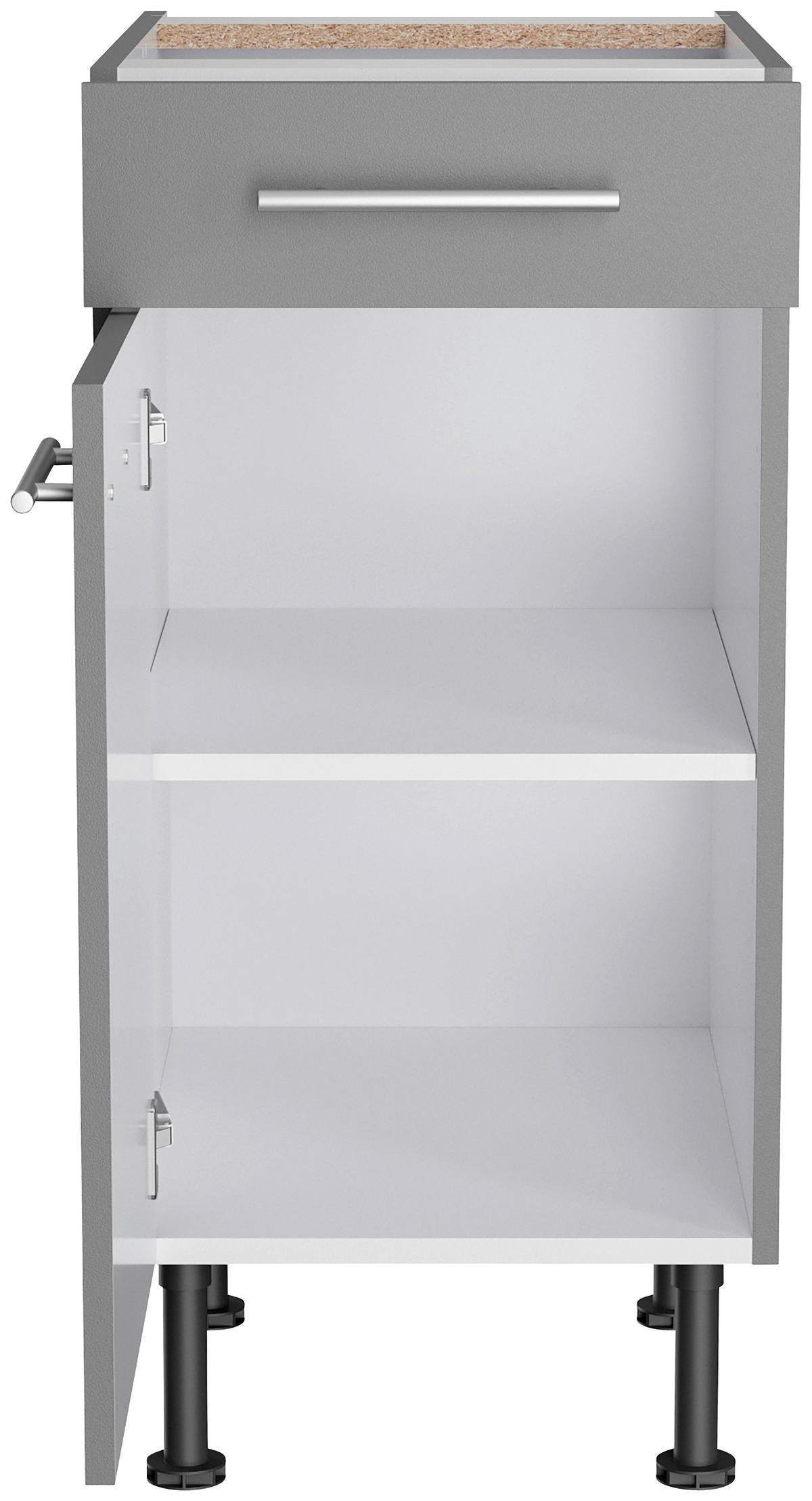 KÜCHENLEERBLOCK 270 cm   in Grau  - Edelstahlfarben/Anthrazit, Basics, Holzwerkstoff/Metall (270cm) - Optifit