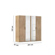 DREHTÜRENSCHRANK 201/197/60 cm 4-türig Sonoma Eiche  - Silberfarben/Sonoma Eiche, Design, Glas/Holzwerkstoff (201/197/60cm) - Novel