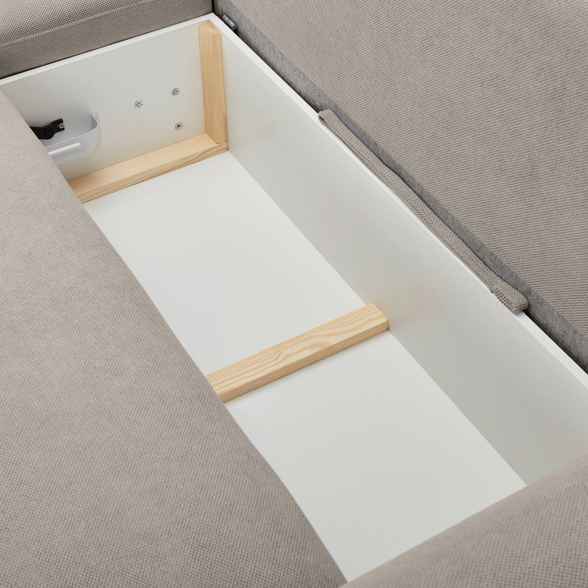 ECKSOFA Beige Webstoff  - Beige/Schwarz, MODERN, Kunststoff/Textil (175/265cm) - Carryhome