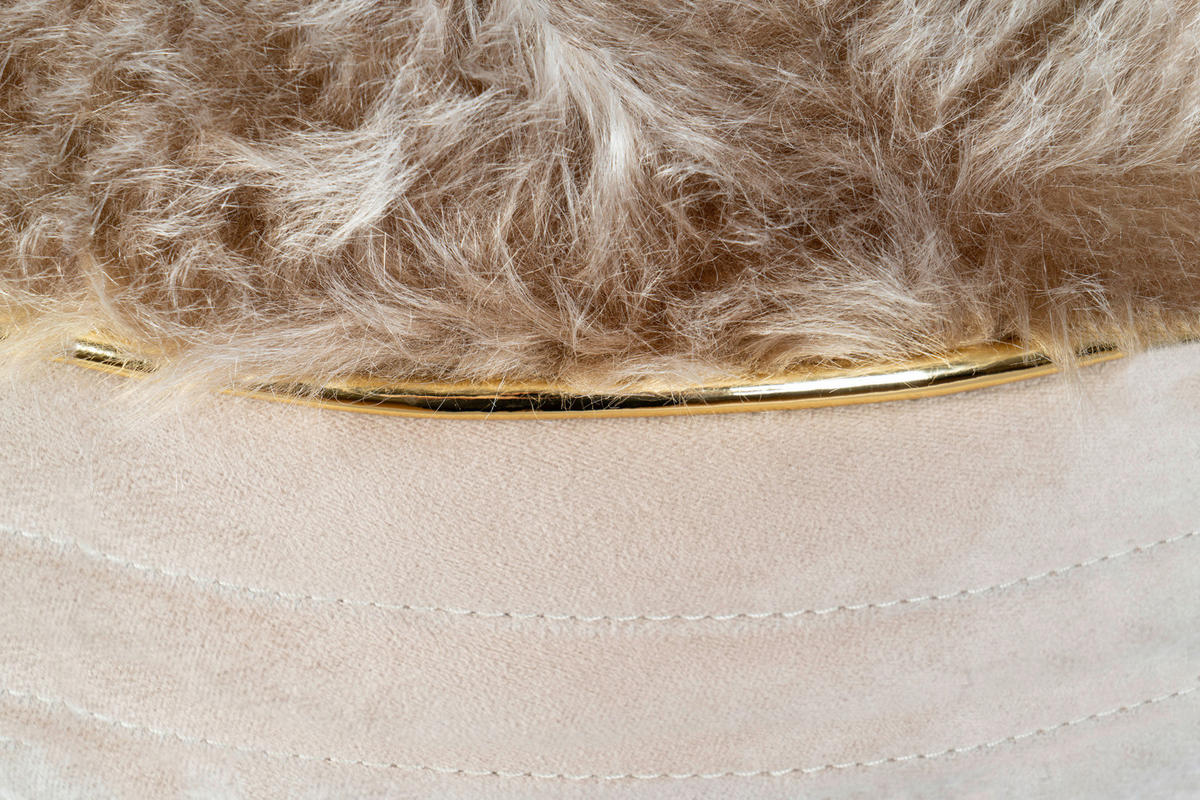 HOCKER Struktur Taupe, Goldfarben  - Taupe/Goldfarben, Design, Textil (42/50cm) - Kayoom