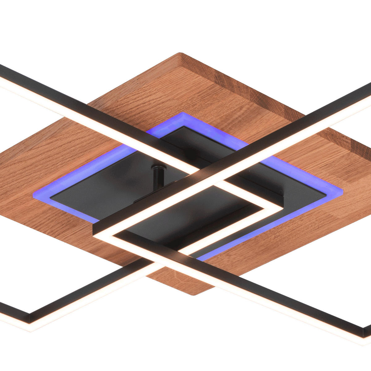 DECKENLEUCHTE Panama 61/61/8 cm   - Schwarz, Design, Holz/Metall (61/61/8cm)