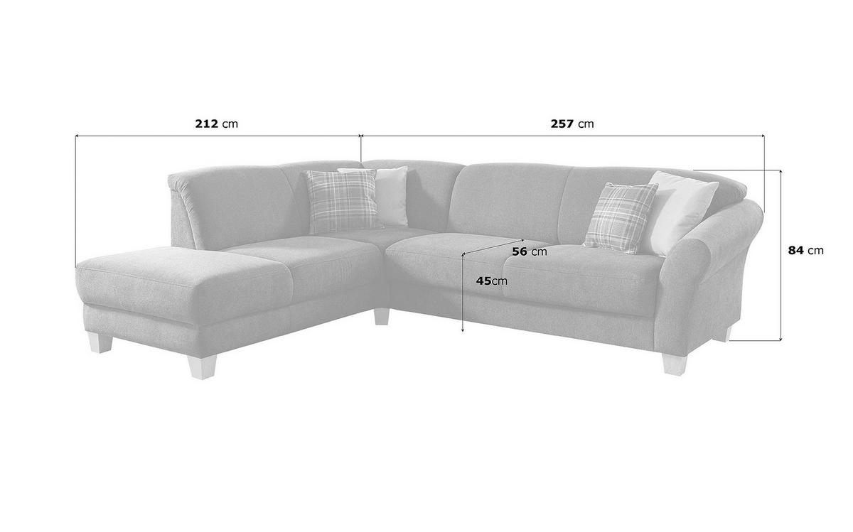 ECKSOFA in Flachgewebe Taupe  - Taupe/Naturfarben, Konventionell, Holz/Textil (212/257cm) - Sit & More