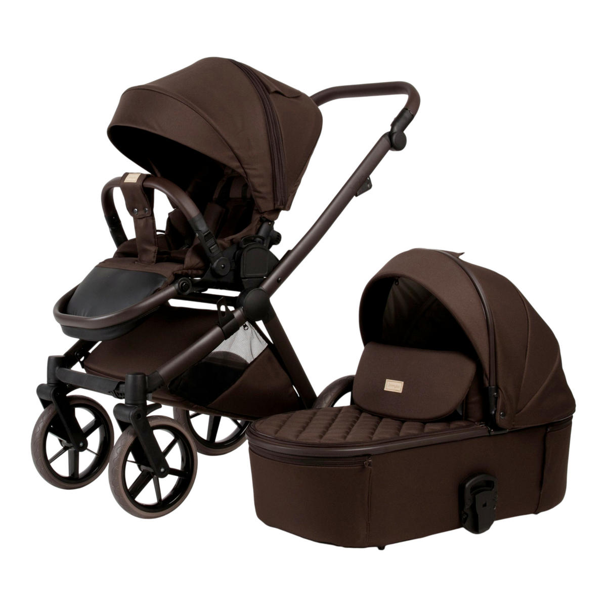KINDERWAGENSET  - Braun, Trend, Kunststoff/Textil (100/59/106cm) - Jimmylee