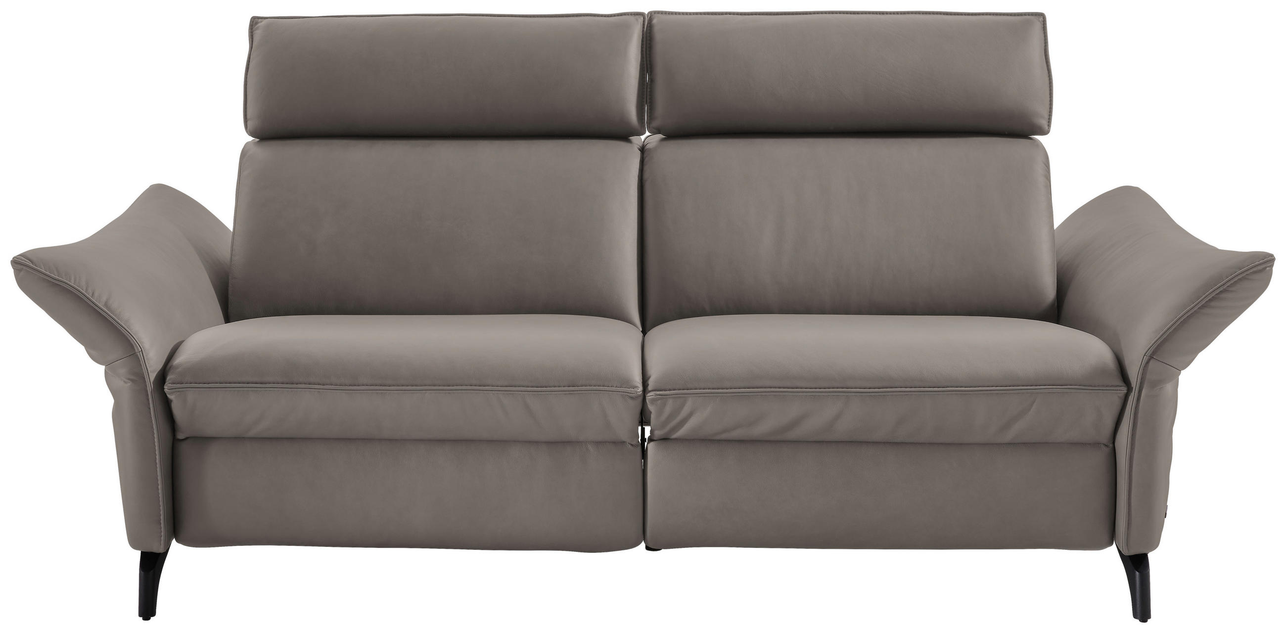 2,5-SITZER  in Echtleder Graubraun  - Anthrazit/Graubraun, Design, Leder/Metall (194/94/95cm) - Himolla