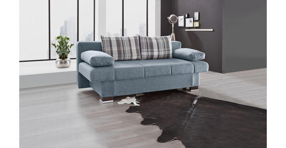 SCHLAFSOFA Helen in Blau, Grau  - Wengefarben/Blau, KONVENTIONELL, Holz/Textil (200/80/94cm) - Novel