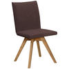 STUHL Lederlook, Mikrofaser Eichefarben, Dunkelbraun Wildeiche massiv  - Eichefarben/Dunkelbraun, KONVENTIONELL, Holz/Textil (60/91/61cm) - Moderano