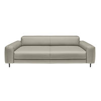 3-SITZER-SOFA  in Echtleder Hellgrau   - Anthrazit/Hellgrau, Design, Leder/Metall (230/70/109cm) - Johann Jakob