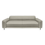 3-SITZER-SOFA  in Echtleder Hellgrau   - Anthrazit/Hellgrau, Design, Leder/Metall (230/70/109cm) - Johann Jakob