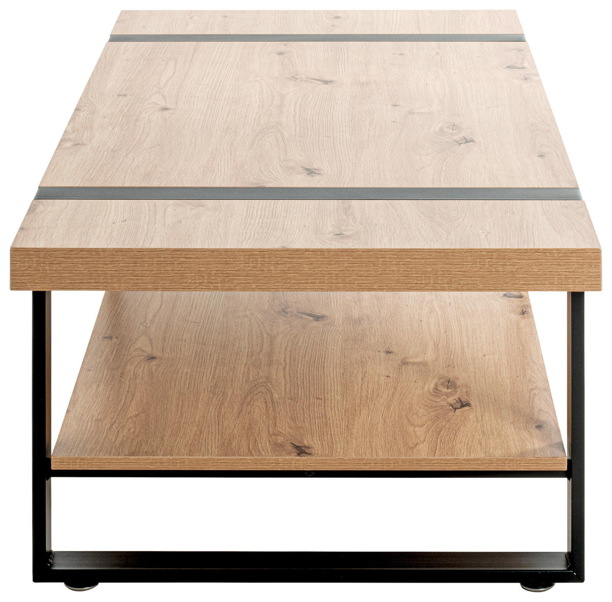 COUCHTISCH in Metall, Holzwerkstoff 120/60/45 cm  - Eichefarben/Schwarz, Design, Holzwerkstoff/Metall (120/60/45cm)
