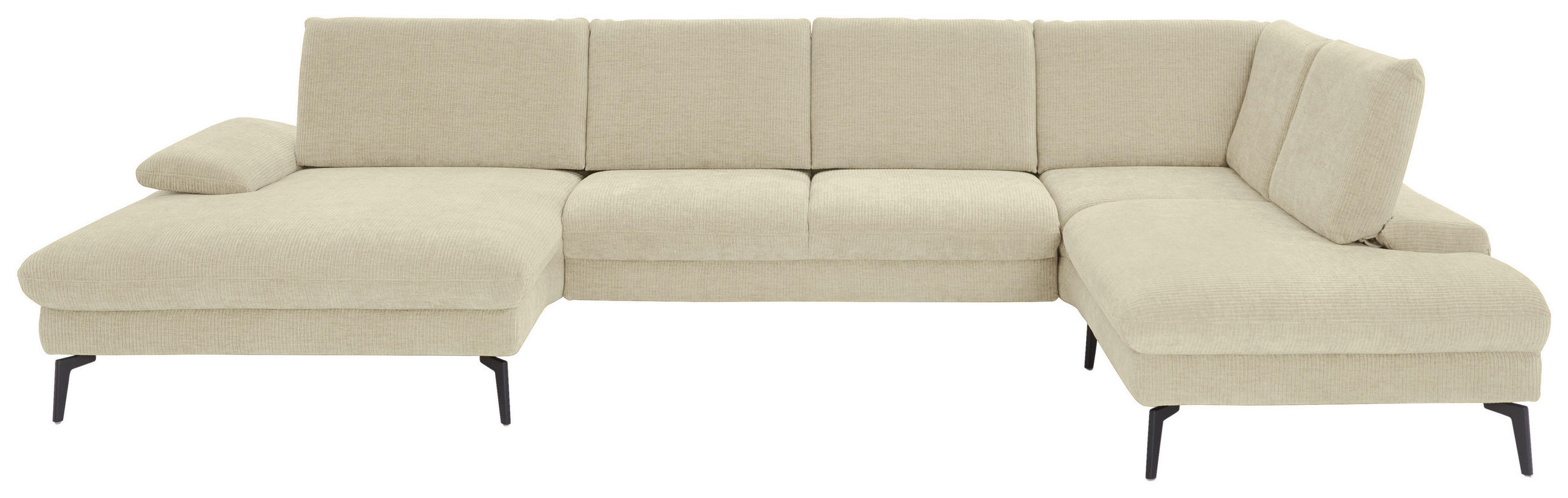WOHNLANDSCHAFT in Webstoff Creme  - Creme/Schwarz, Design, Textil/Metall (157/354/208cm) - Dieter Knoll