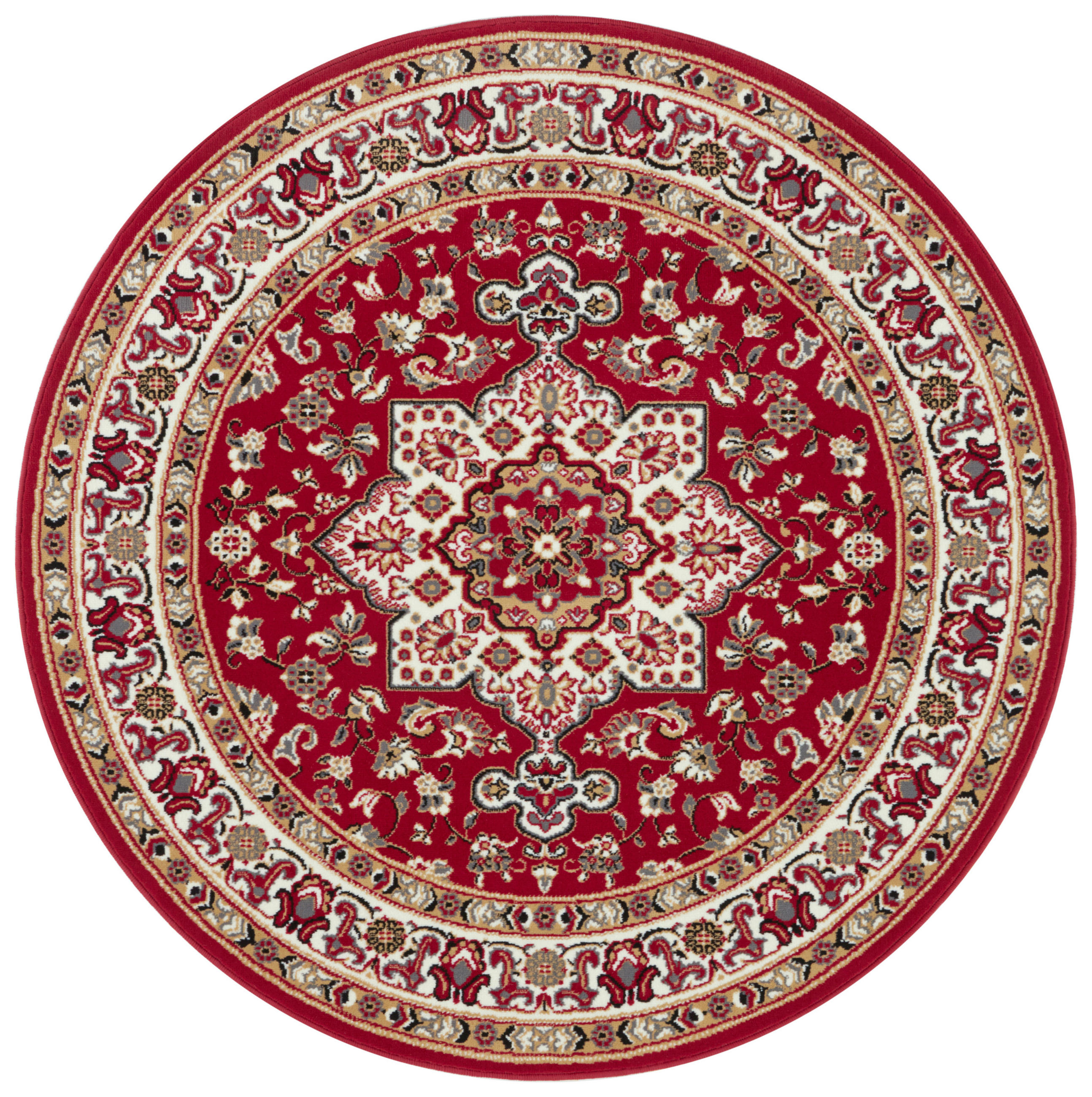 VINTAGE-TEPPICH 160 cm Mirkan Multicolor, Rot rund  - Rot/Multicolor, Basics, Kunststoff/Textil (160cm) - Hanse Home