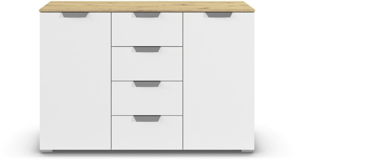 KOMMODE  in 120/81/42 cm  - Chromfarben/Weiß, Design, Holzwerkstoff/Metall (120/81/42cm) - Carryhome