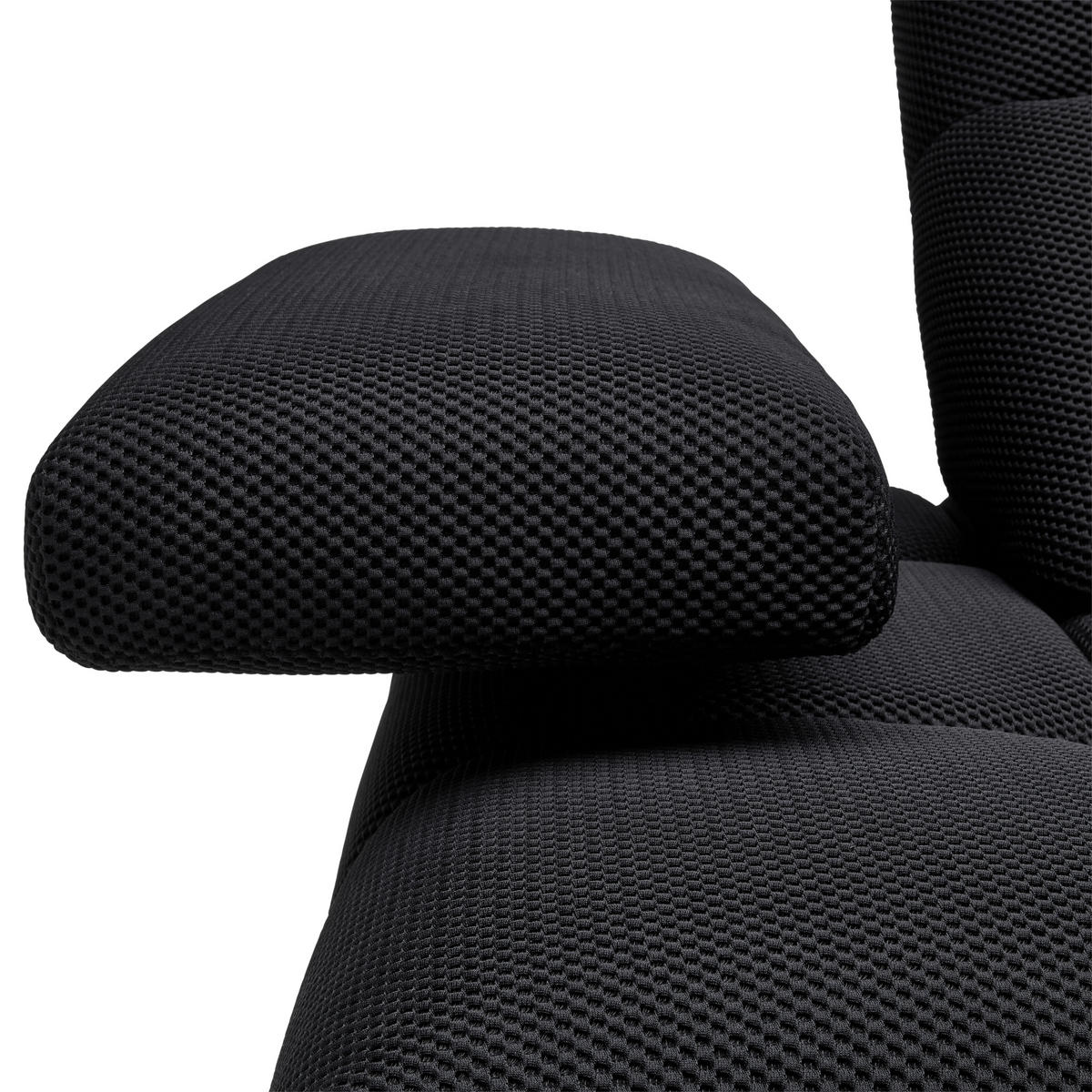ECKSOFA in Struktur Schwarz  - Schwarz, Design, Kunststoff/Textil (313/233cm) - Emilio Belluti