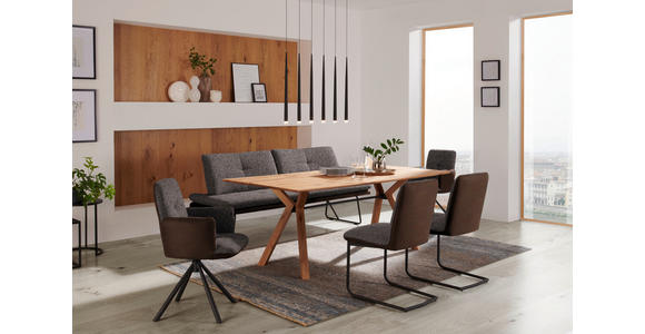 SCHWINGSTUHL in Stahl Flachgewebe - Schwarz/Braun, Design, Textil/Metall (48/91/62cm) - Dieter Knoll