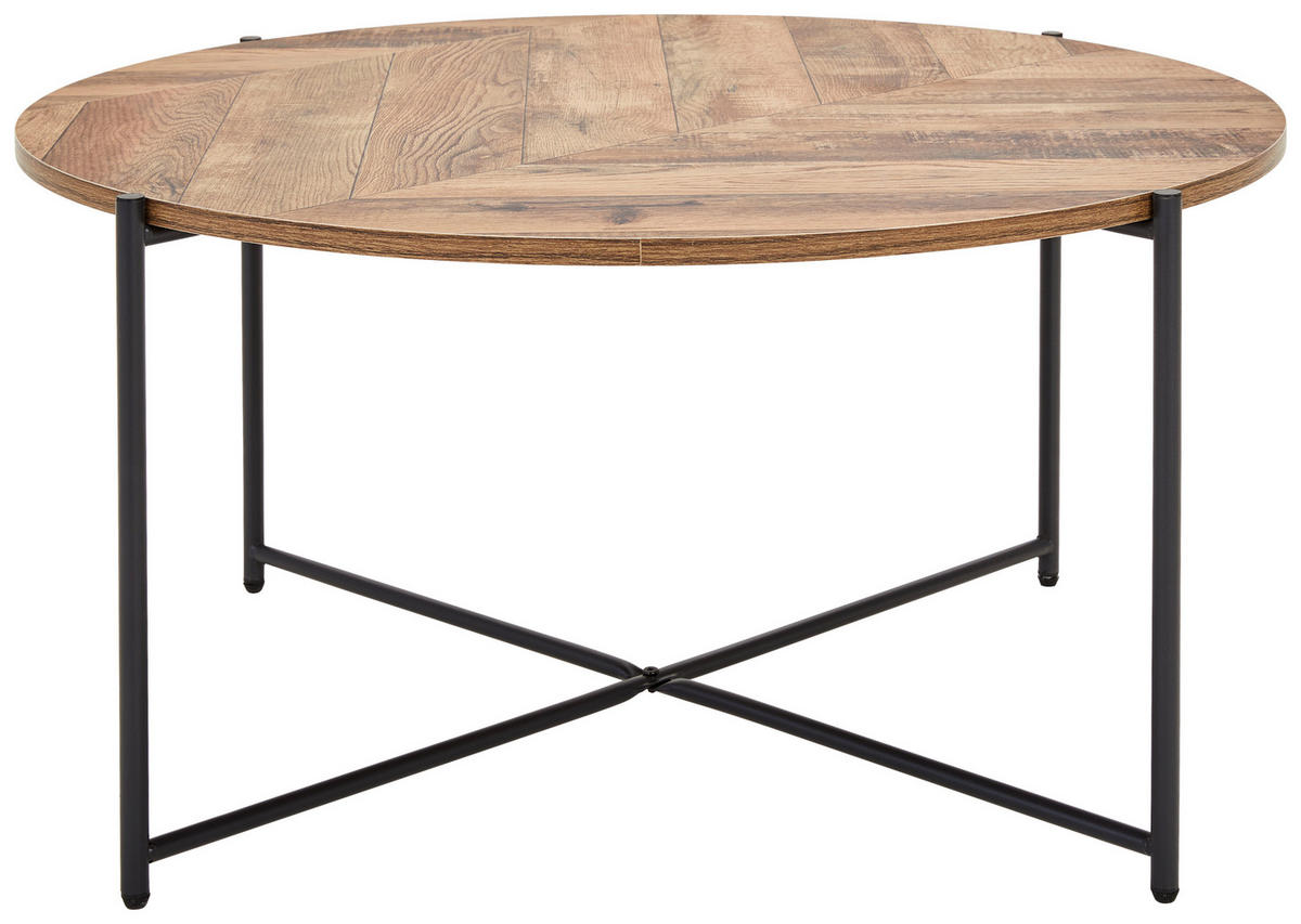 COUCHTISCH in Metall, Holzwerkstoff 83/83/40 cm  - Schwarz/Naturfarben, Design, Holzwerkstoff/Metall (83/83/40cm) - MID.YOU