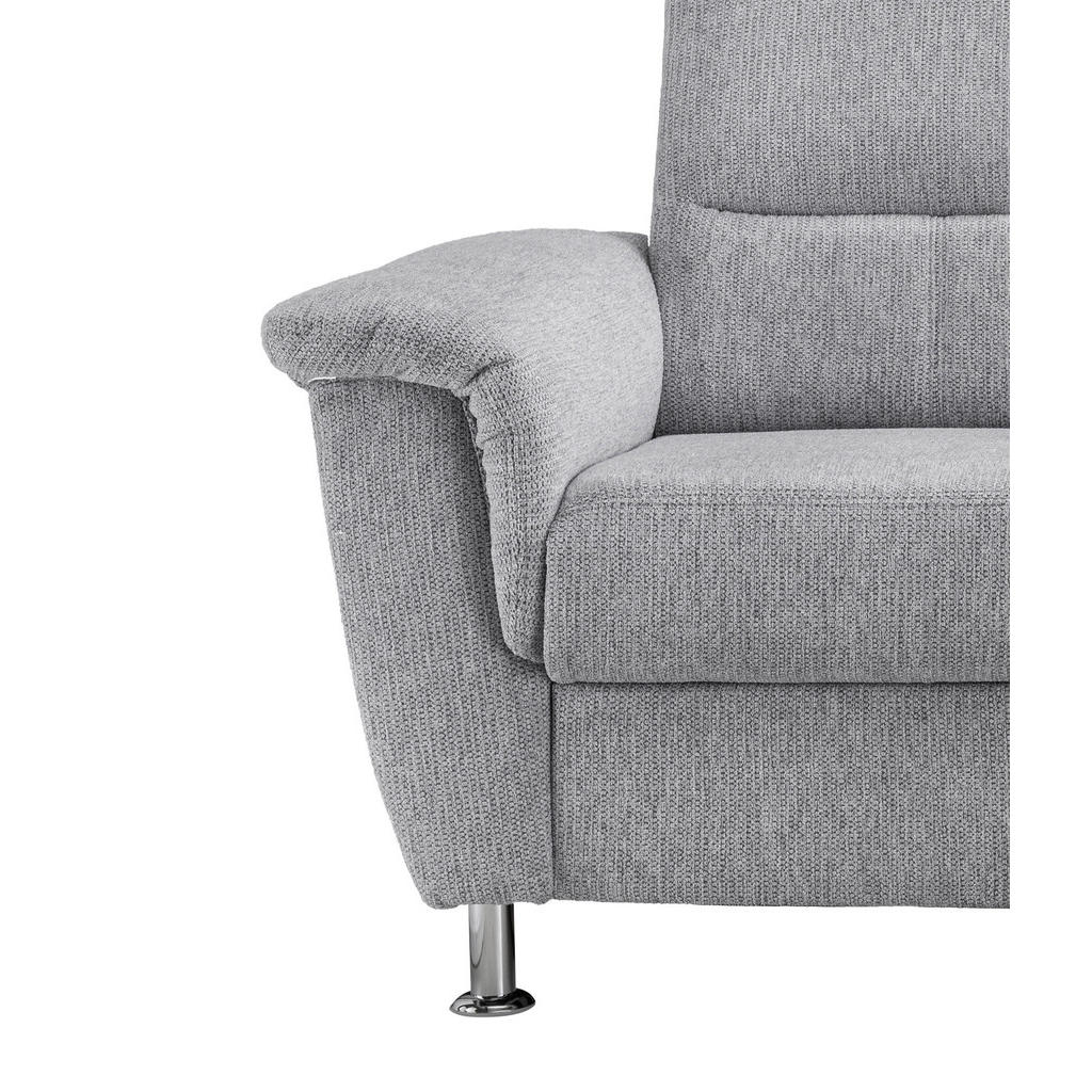 Thumbnail - Livetastic Ecksofa, Silber, Textil, Uni, 4-Sitzer, L-Form, 231x184 cm, Rücken echt, USB-Anschluss, Relaxfunktion, Herz-W...