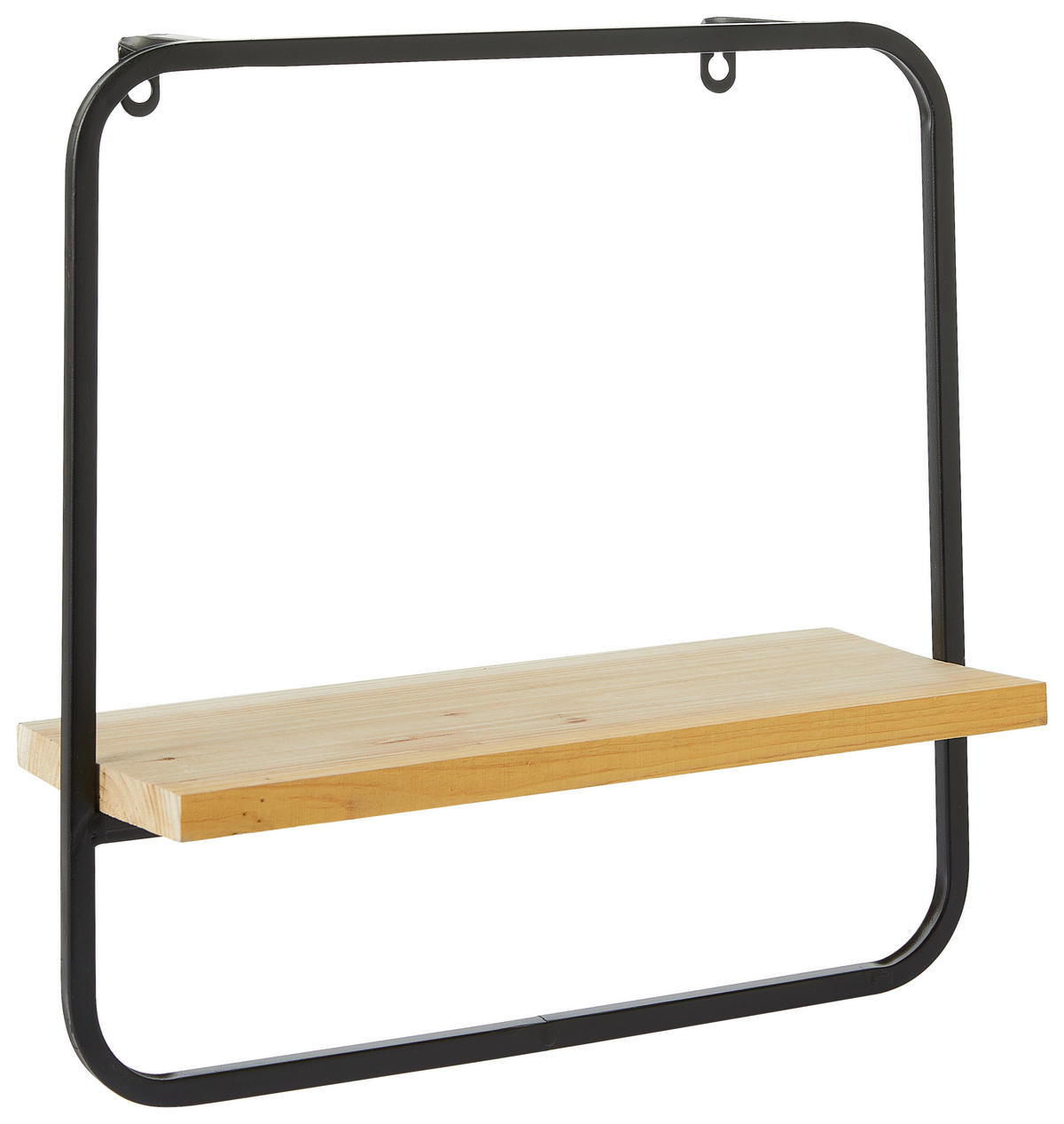 WANDREGAL  - Schwarz, Basics, Holz/Metall (36/15/36cm) - Ambia Home