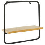 WANDREGAL  - Schwarz, Basics, Holz/Metall (36/15/36cm) - Ambia Home