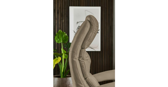 RELAXSESSEL in Leder Schlammfarben  - Edelstahlfarben/Schlammfarben, Design, Leder/Metall (76/119/86cm) - Dieter Knoll