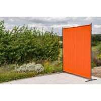 SICHTSCHUTZ - Silberfarben/Terracotta, KONVENTIONELL, Textil/Metall (155/188/50cm) - Gardenson