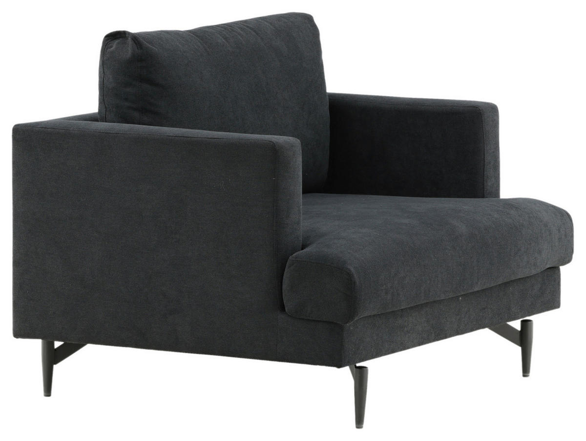 FÅTÖLJ i metall, textil svart  - svart, Design, metall/textil (104/82/92cm) - Livetastic