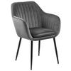 ARMLEHNSTUHL  in Velours  - Dunkelgrau/Schwarz, Trend, Textil/Metall (57/83/59cm) - Ambia Home