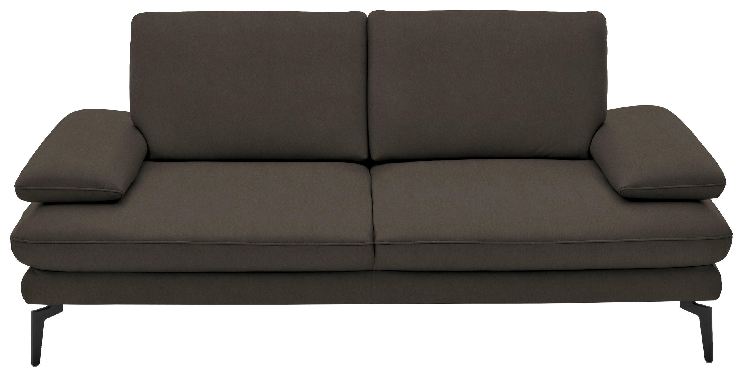 2,5-SITZER in Echtleder Graubraun  - Graubraun/Schwarz, Design, Leder/Metall (196/86/104cm) - Dieter Knoll
