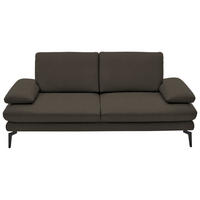 2,5-SITZER in Echtleder Graubraun  - Graubraun/Schwarz, Design, Leder/Metall (196/86/104cm) - Dieter Knoll