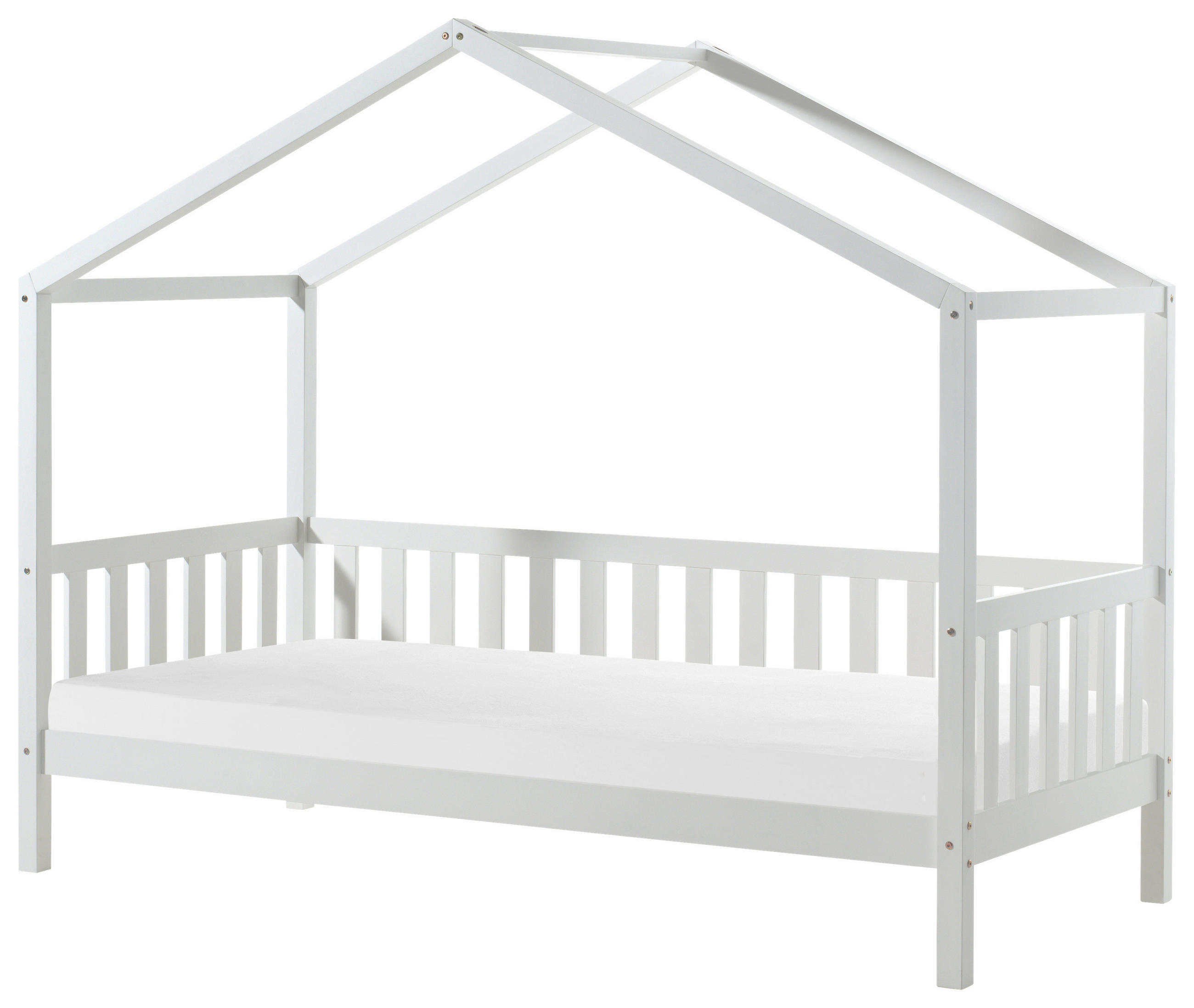 DĚTSKÁ POSTEL SE STŘÍŠKOU, 90/200 cm bílá - bílá, Moderní, dřevo (90/200cm) - MID.YOU